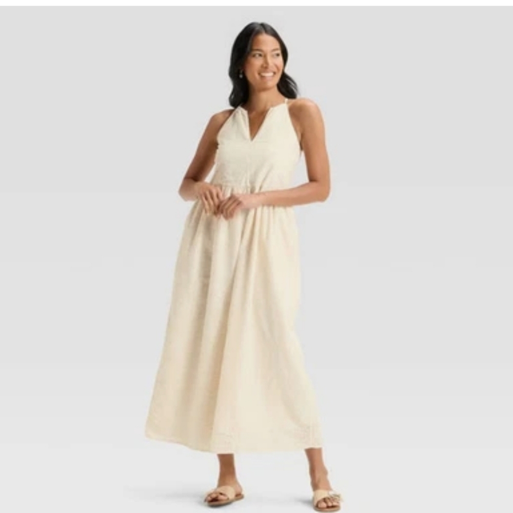 Universal Thread Cotton A-line Eyelet Lace Midi Dress, Size XXL